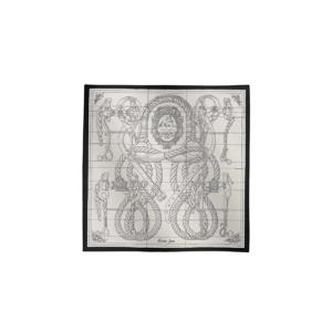 에르메스 델라 카발레리아 스카프 45 누아 블랑 앙트라시트 H892813S25