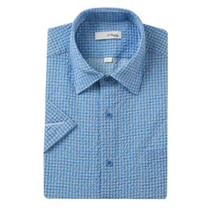 (듀퐁)25년 SS 신상 -SE5MM11HS113SBU(블루)- 일반핏 써커 체크 반팔셔츠