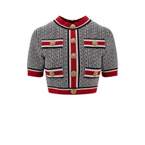 Balmain 자카드 모노그램 탑 BF1AI115KE89 EJC TP935927037