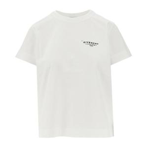 지방시 화이트 크루넥 반팔 로고 프린트 코튼 티셔츠 BW70FJ P7