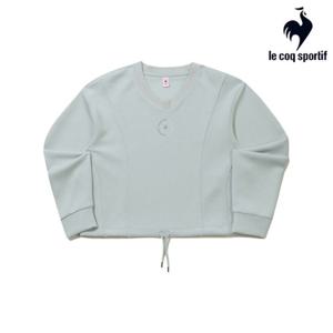 [르꼬끄] 여성 모달 더블텐션 루즈핏 V넥 맨투맨 QQ322OFS81_WKK