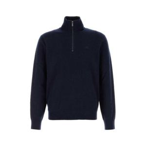 버버리 캐시미어 블렌드 하프 지퍼 집업 니트 8112131 A1222 BLU