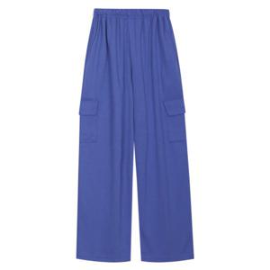 [모로엠]남성 캐주얼 카고 롱버전 와이드팬츠 5C-PTA-Q017-블루