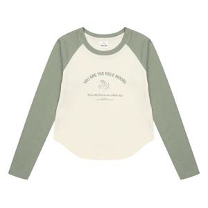 [에꼴리에]여아 배색 레터링 래글런 티셔츠 23QT451_KH