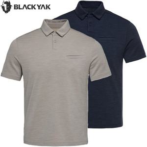블랙야크 남성 가을 아웃도어 등산 반팔 티셔츠 메리노 울 카라 반팔티1 1BYKTFU006