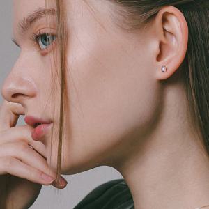 제이로렌 레인보우 문스톤 클로버 실버 귀걸이 M03993