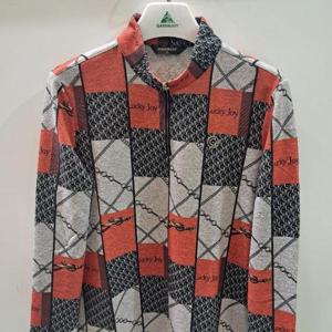 그린조이 HC06 여 체인스퀘어프린트 집업티셔츠 GF25KL29W