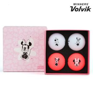 볼빅 골프공 선물 세트 VIVID 디즈니 러블리 핑크 미니 3피스 4구