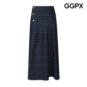 GGPX  에스닉 데님 롱 스커트 (GP8SK011F)