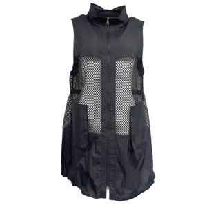 [데시데]물결라인 메쉬배색 롱 베스트 DPS626