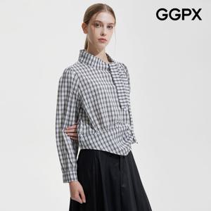 GGPX  타이넥 체크 패턴 블라우스 (GP9SH054F)