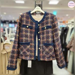 라티움 HC03 여성 핏예쁘고 편한 크롭 체크형 트위드자켓 L55 W1JK02 75