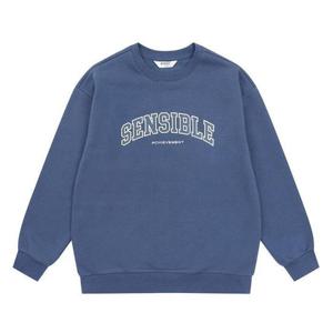 에꼴리에 HC14 레터링 포인트 블루 맨투맨티 23D0402