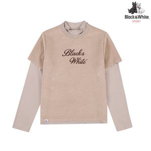 [블랙앤화이트] 여성 반팔 레이어드 티셔츠 9225LBSR_BEIGE