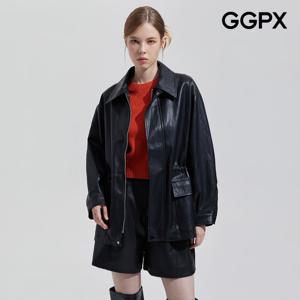 GGPX  더블 클로징 비건 레더 자켓 GPAJK010F