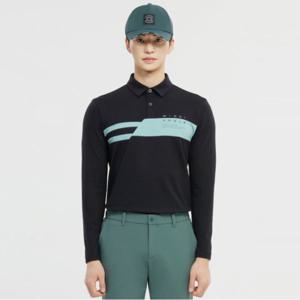 [와이드앵글]남성 TO 배색 보더라인 폴로 티셔츠 Black(WMU25231Z1)