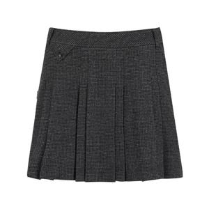 여성울 라이크 플리츠 백 밴딩 스커트 521E4PC302BK