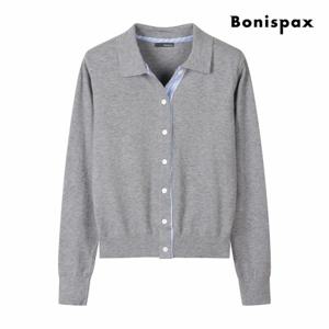[보니스팍스] 소프트 터치 배색 카라 가디건 (XP9KG011M0)