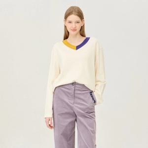 [베네통]컬러블럭 네크 티셔츠_BATS50461