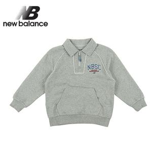 뉴발란스 키즈 카라 배색 반집업 스웻셔츠(NK9CE3103U-AC)_멜란지 그레이