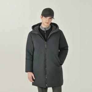 헤지스골프  블랙 단색 구스다운 패딩점퍼(HUJU5D811BK)