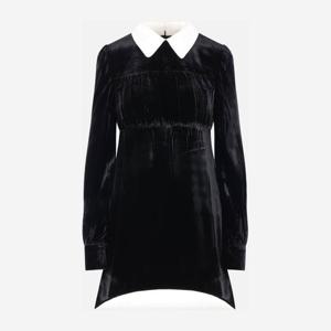 프라다 블랙 벨벳 실크 트림 미니 원피스 P3R03SOOO 178YF0002