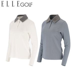 [엘르골프]여성 트윌조직감 카라 포인트 기모 폴로티셔츠6J85251