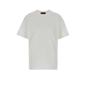 구찌 로고 자수 코튼 저지 반팔 티셔츠 837959XJHJR 9692 WHITE