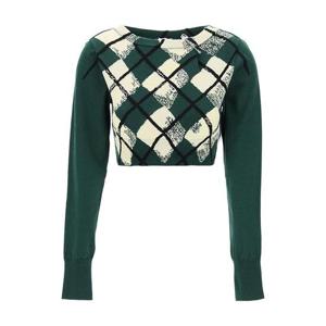 버버리 아가일 코튼 크롭 스웨터 8081138