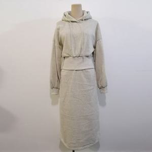 샵앤) 여성 겨울 기모 트레이닝 후드티 롱스커트 셋업 SS-WSET-5032-오트밀