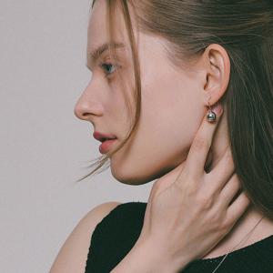 제이로렌 실버볼 드롭 후프 귀걸이 M03971