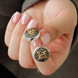 바이데이지 마카사이트 써클 실버 귀걸이 Be0707