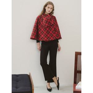 [샤틴]체크 패턴 케이프 자켓/S254M155