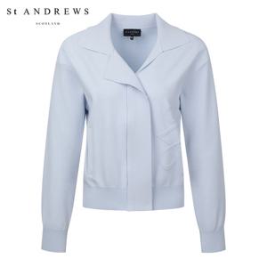[세인트앤드류스] 여성 심볼 포인트 원포켓 오버핏 크롭 집업 가디건 821C1SD165_BL