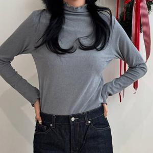 나야홍 / 아이우먼 오버로크주름넥티셔츠 YPV922M512 빅사이즈