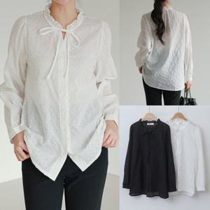 나야홍 / 위쉬몰 WB 눈꽃프릴넥블라우스(V957H601) 빅사이즈