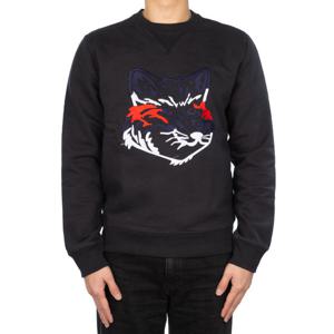 메종키츠네 남성 빅폭스 프린팅 맨투맨 블랙 GM00339KM0017