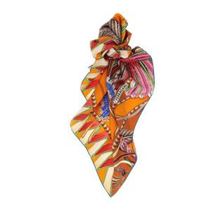 페라가모 지아다 프린트 실크 스카프 785343 ARANCIOCOTTO