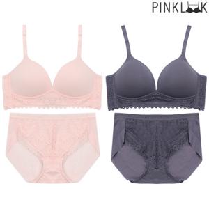 [핑크룩] 클레어 노와이어몰드 브라팬티 4종세트