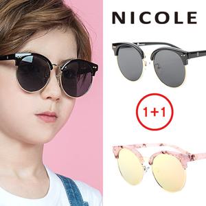 니콜 아동 NE1072-블랙+핑크마블핑크밀러 선글라스