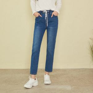 [진마니아]허리밴딩 코지 블루 스판 배기진 여성 청바지 데님 팬