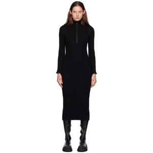 몽클레어 원피스 블랙 울 미디 드레스 242111F054001