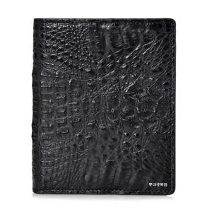 신상 고급 천연 악어가죽 악어 중지갑 ECESPN111BK