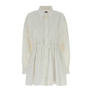발렌시아가 화이트 포플린 셔츠 미니 원피스 852450TRM28 9000