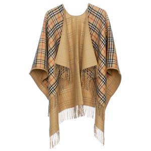 버버리 여성 체크 울 리버시블 케이프 아카이브 베이지 8071673