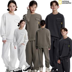 내셔널지오그래픽키즈 맨투맨 상하 세트 기모 K254UPB010