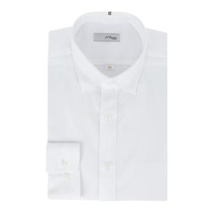 [듀퐁]25년 FW 신상 일반핏 스냅카라 솔리드 긴팔셔츠 -SE5FM11LS104SWH(화이트)