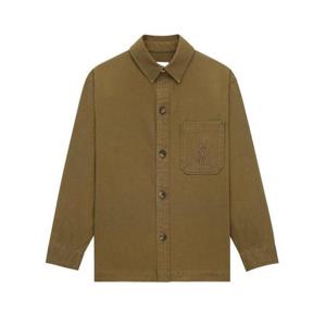 생로랑 코튼 및 린넨 개버딘 소재 카산드르 오버셔츠 852696 Y25