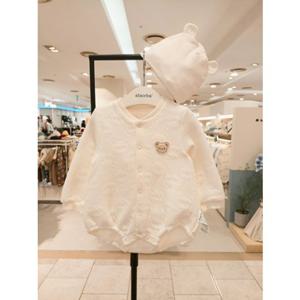 [압소바] (크림)(출산백일돌선물)튜핑 코튼모달 바디슈트(모자) (A2710620)