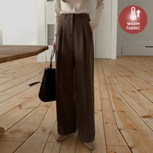 [저스트원] 투핀턱 기모 세미와이드 슬랙스(숏/롱)